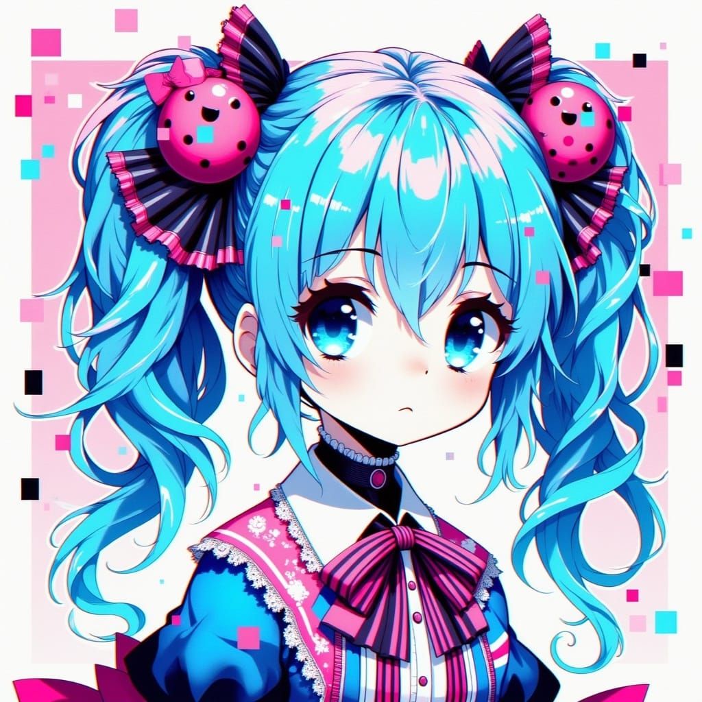 Anime-Inspired Hatsune Miku Drawing in Lofi Aesthetic