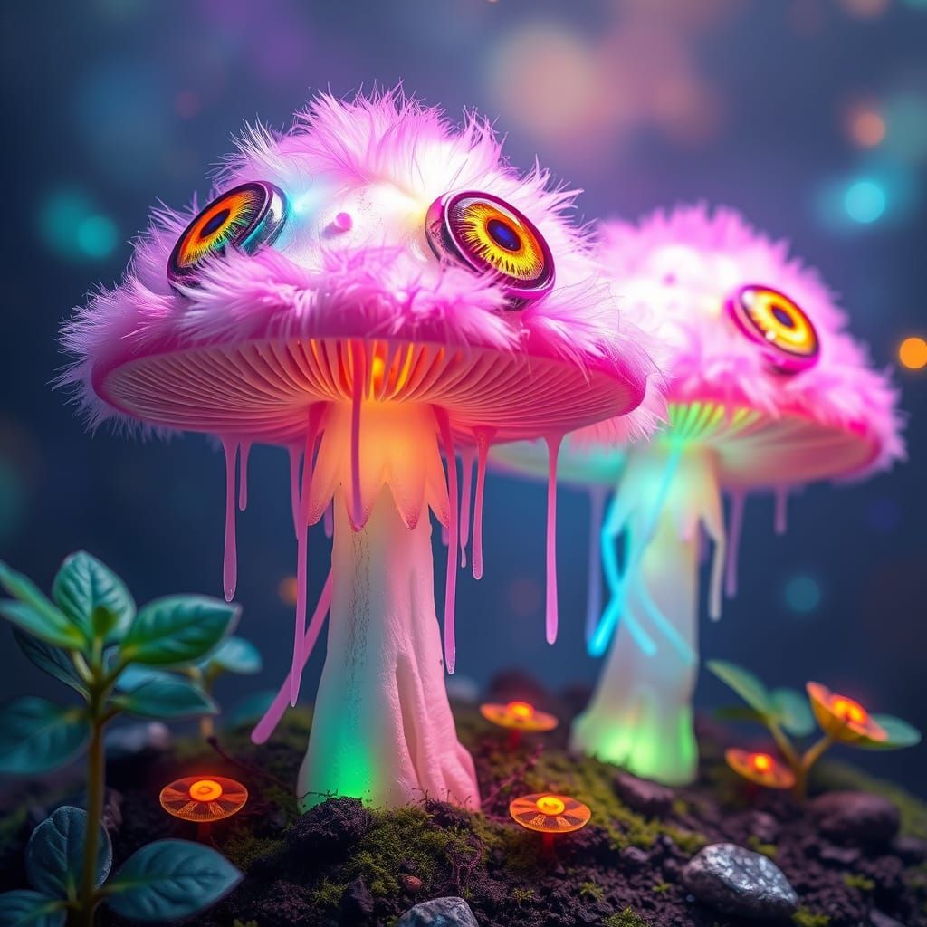 Bioluminescent Rainbow Creatures and Carnivorous Plants