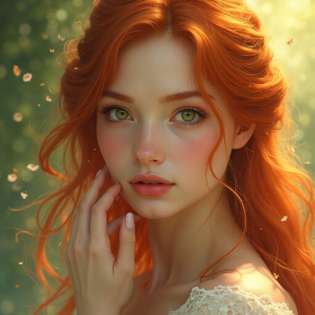Ginger Goddess in Ethereal Harmony