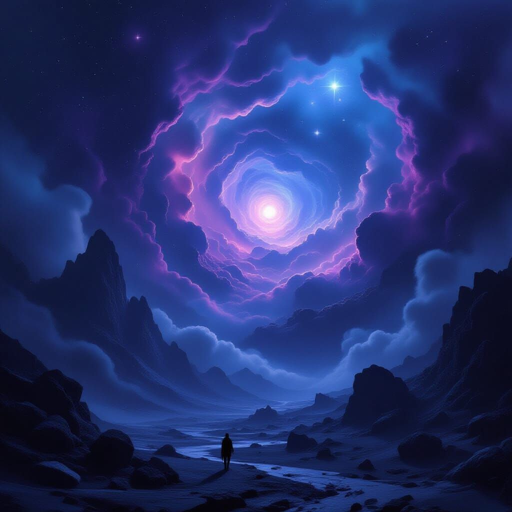 Surreal Cosmic Horror Void with Ethereal Light