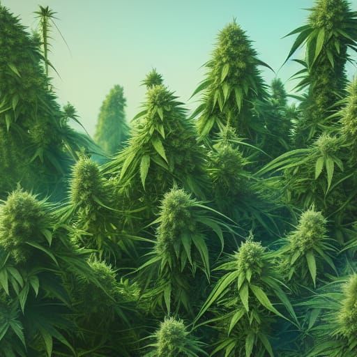 Fantastical Cannabis Concept Art in Deep Color