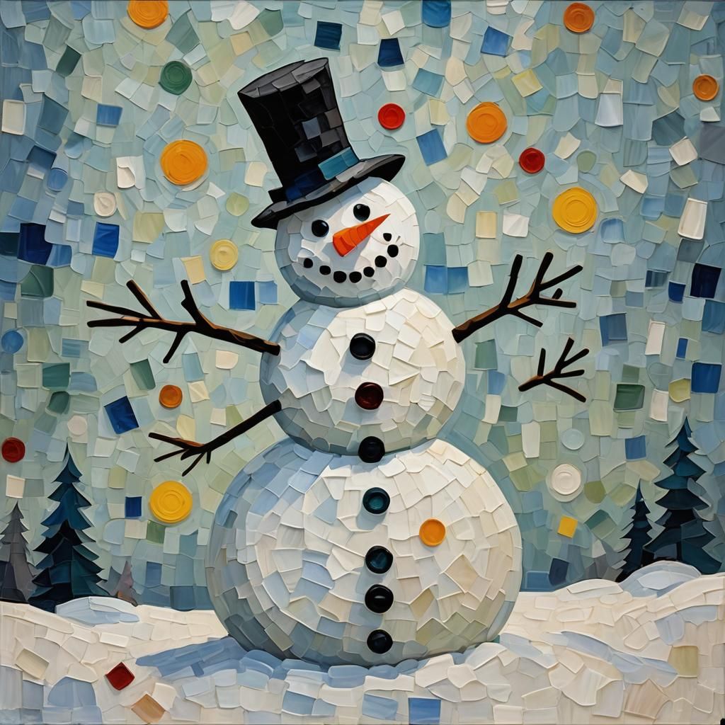 “Impasto of a snowman by Margaret Preston and Paul Klee volu...