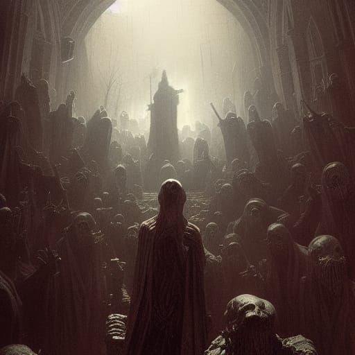 Haunting Graveyard Scene in Gothic Horror Style