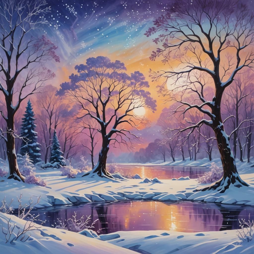 Winter Wonderland: A Matte Painting in Triadic Colors