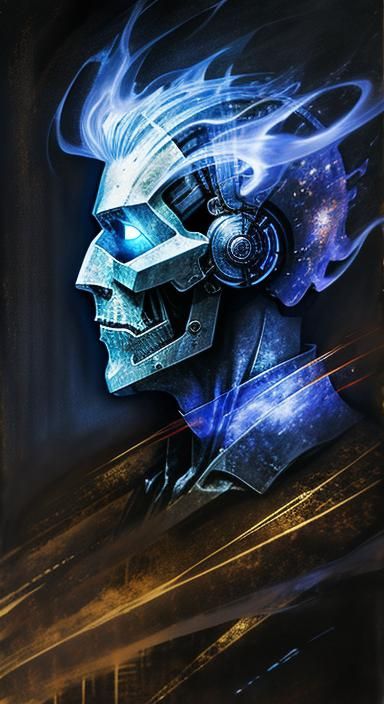 Double Exposure Portrait with Encaustic and Aluminum Effects