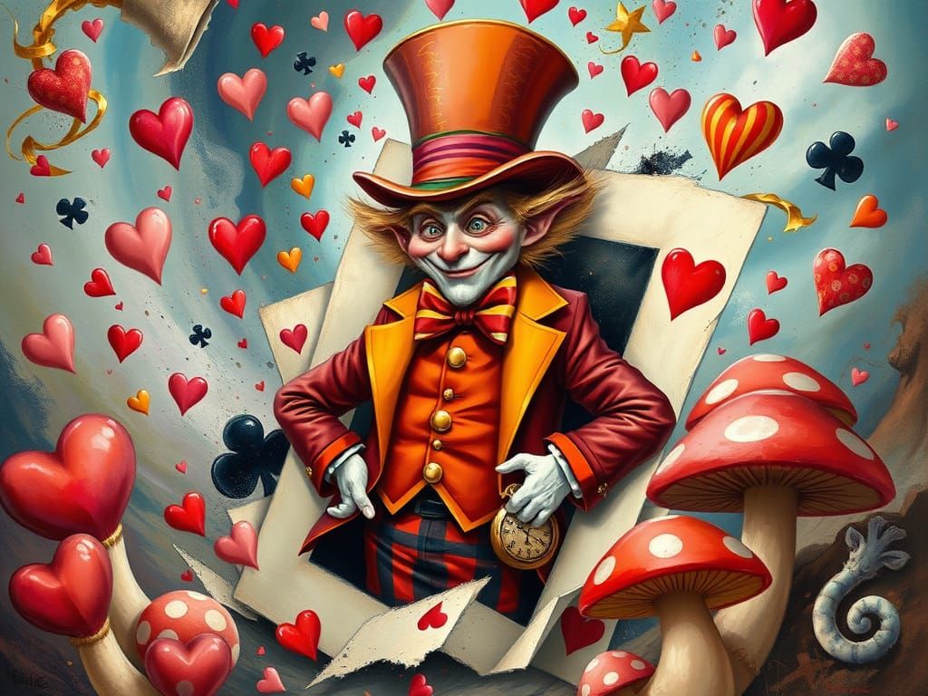 Whimsical Mad Hatter in a Fantastical Wonderland