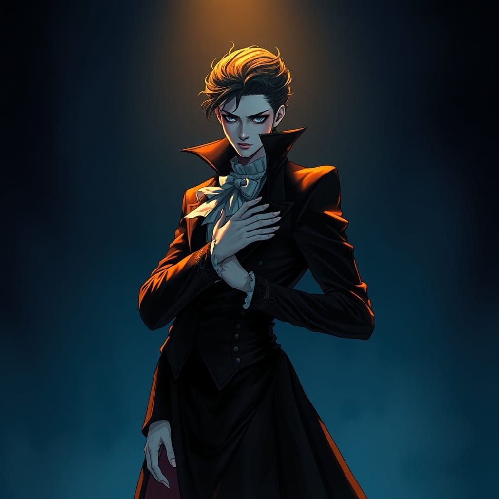 Victorian Vampire in Manga Style