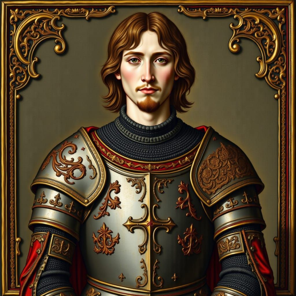 Knight Portrait with Renaissance Art Techniques