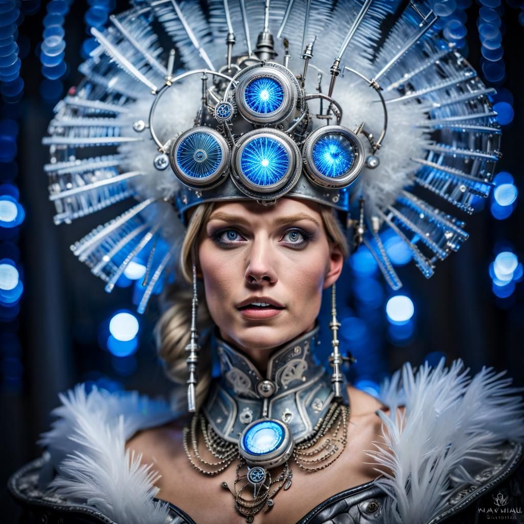 Steampunk Victorian Crowd in Winter Wonderland