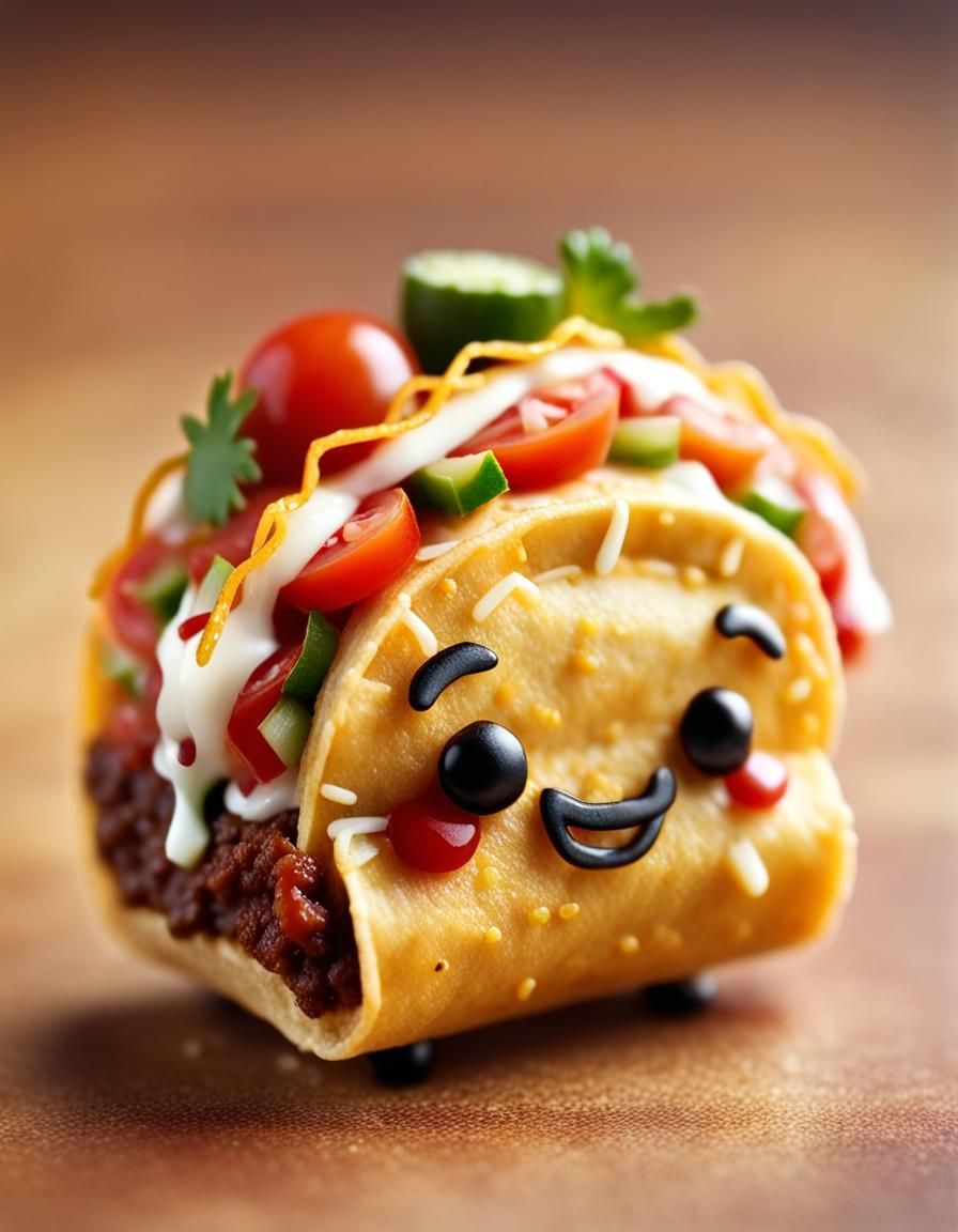 Chibi Taco Character in Sanrio Style