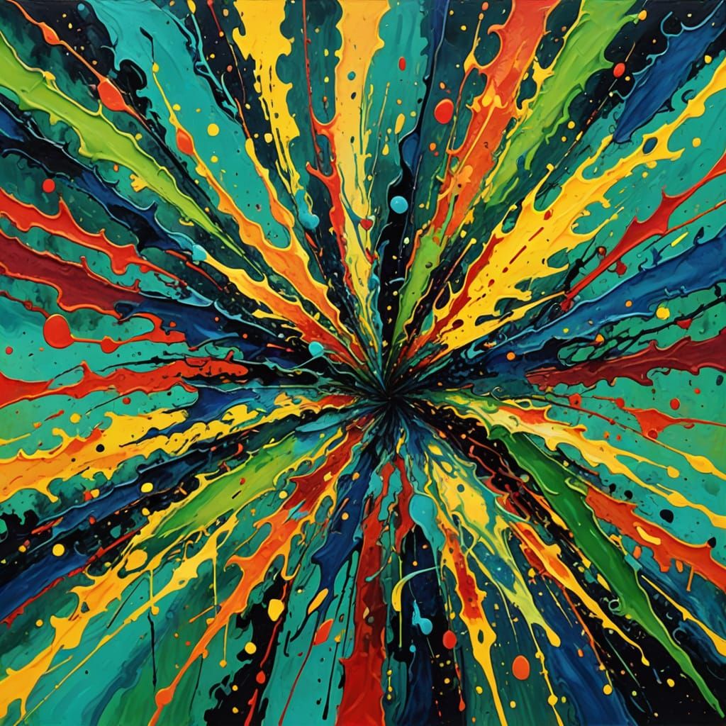 Cosmic Cannabis Swirl in Vibrant Abstract Style