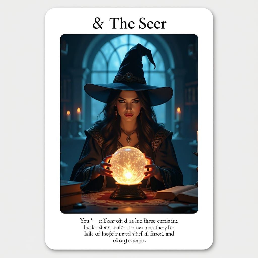 Mystical Witch Gazing into Crystal Ball