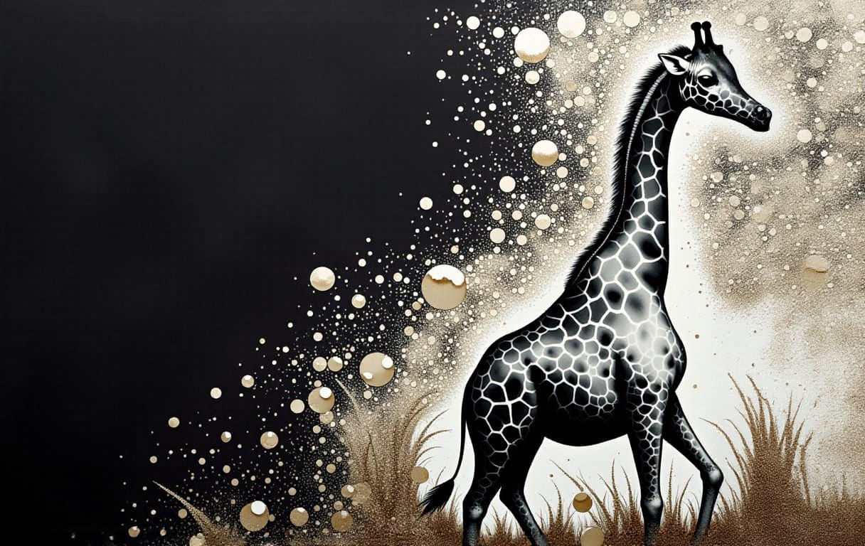 Alcohol Ink Giraffe Art