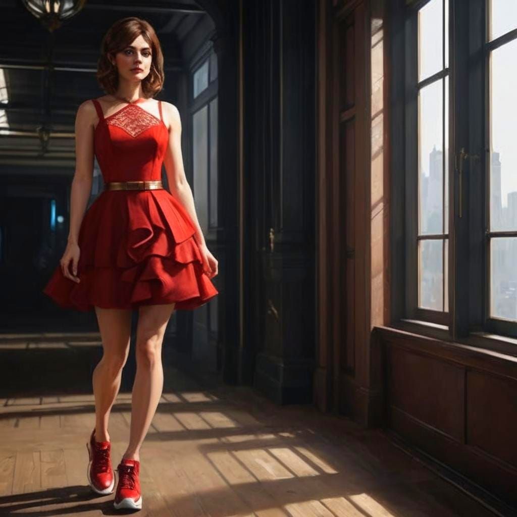 Clara Oswald Portrait in Hyperdetailed Art Style