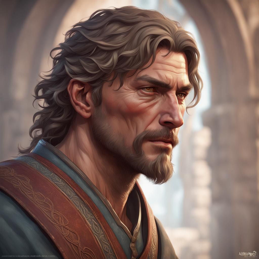 Medieval Peasant Portrait in Hyperdetailed Style