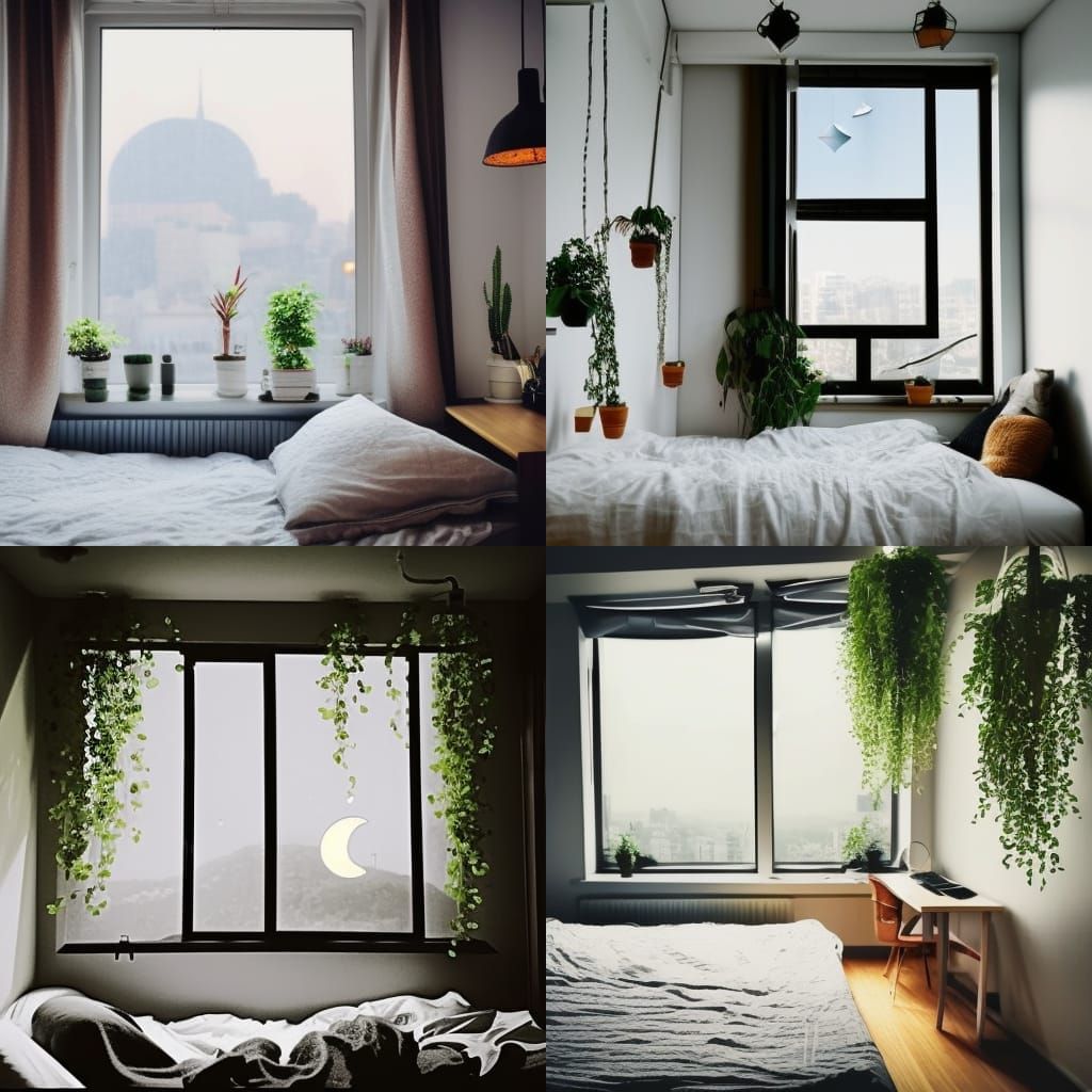 Cozy Apartment Room with Moonlight View