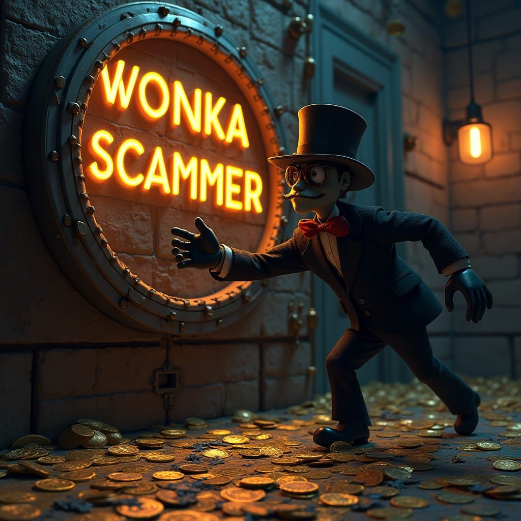 Thief Sneaking Through Treasure Vault in Noir Style