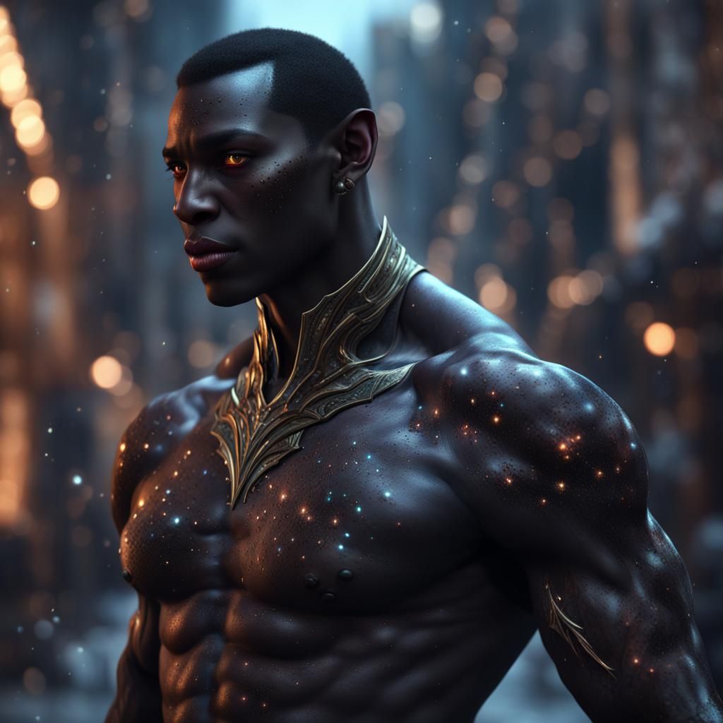 Abyssal Elf Portrait on City Street in Detailed Matte Painti...