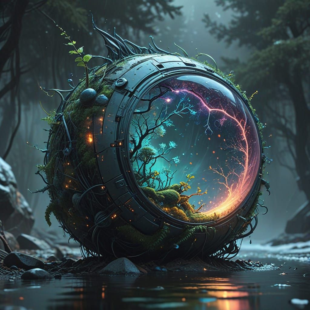 Luminous Life Sack Unfolds in Ethereal, Vibrant Splendor