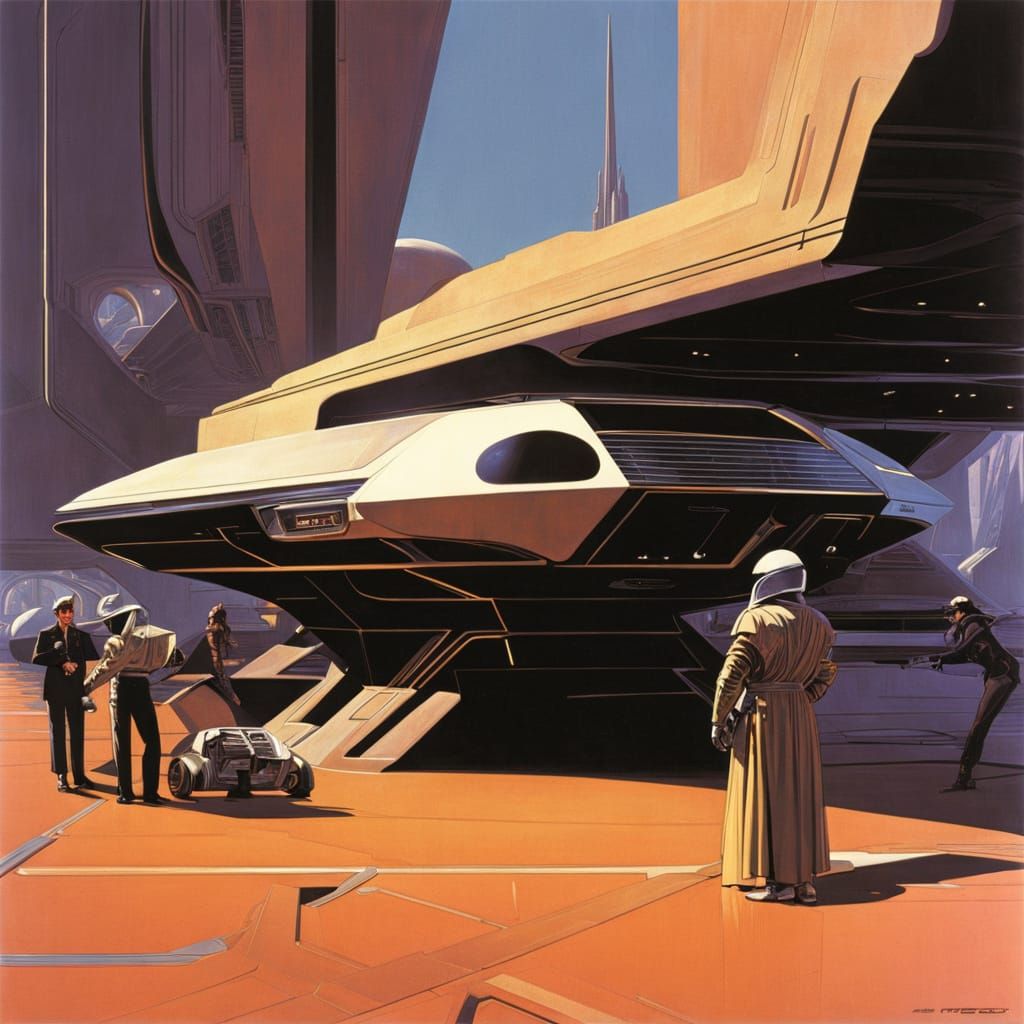 Retrofuturistic Sci-Fi World in Neon Hues