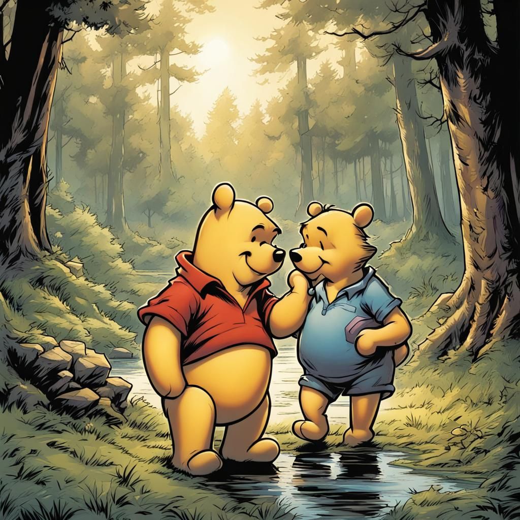 Winnie the Pooh in Comic Book Style