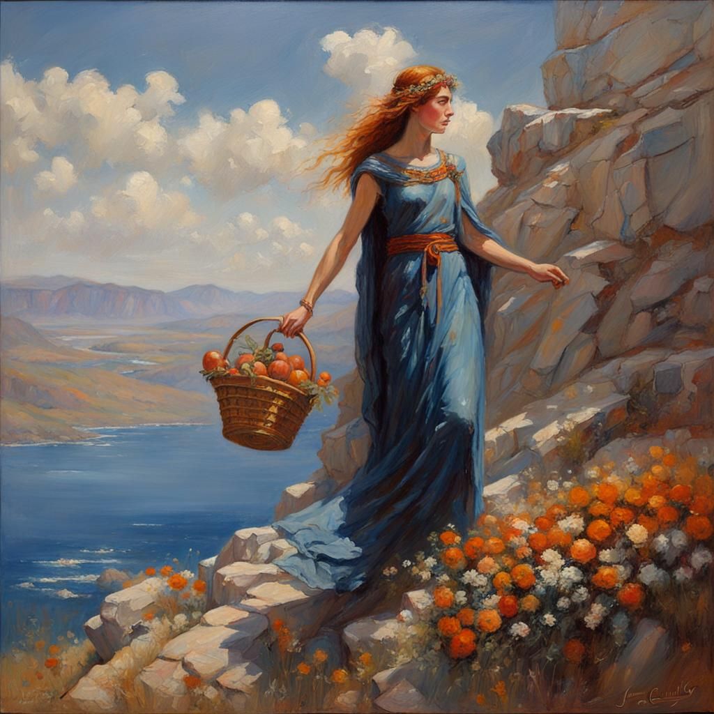 Persephone Oil Painting Portrait