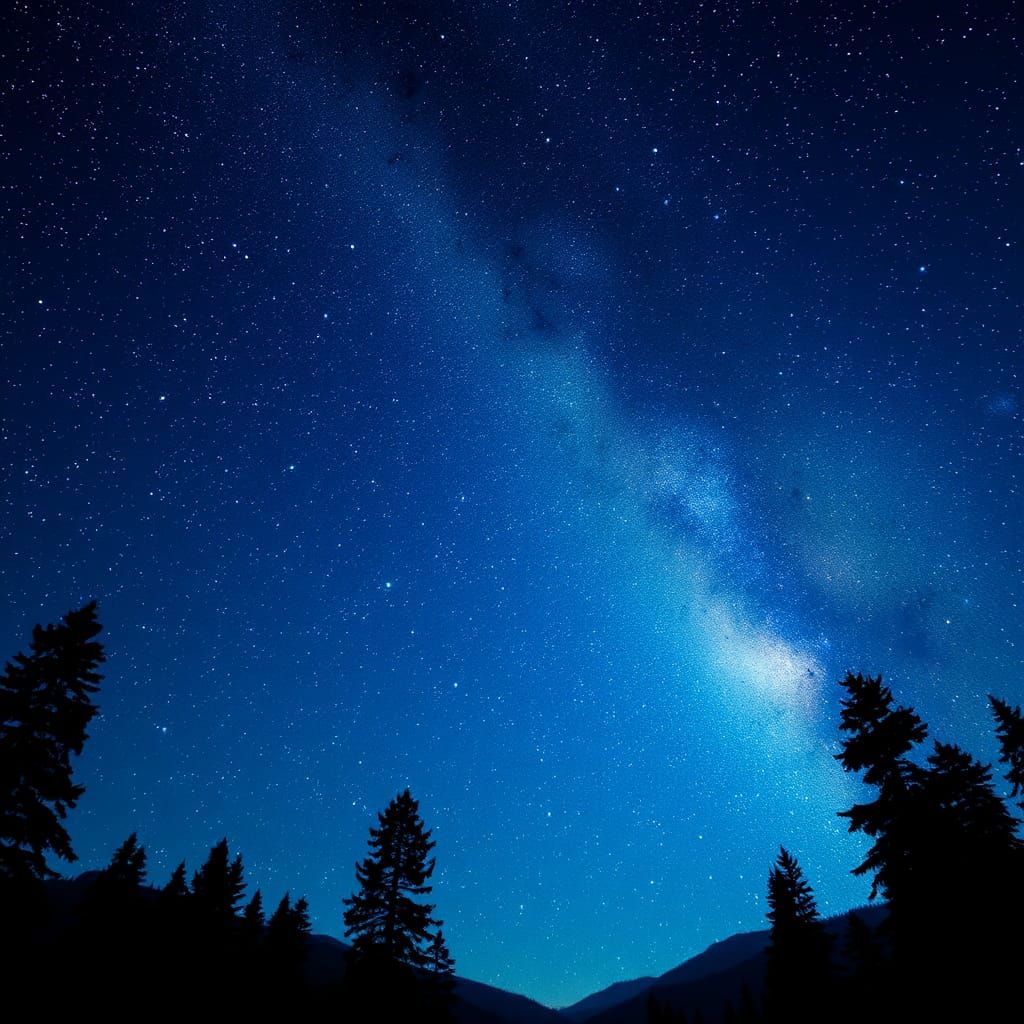 Mesmerizing Night Sky with Milky Way in Matte Painting
