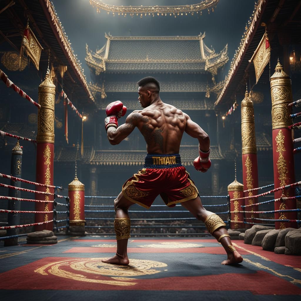 Detailed Muay Thai Fantasy Concept Art