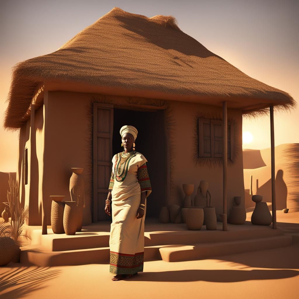 African Woman in Traditional Dress: LightWave 3D Art