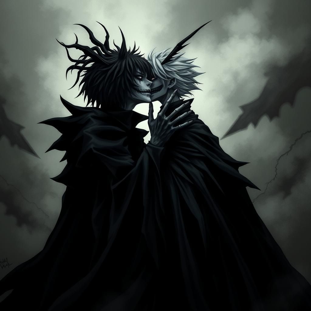 Ominous Shinigami Kiss as Dark Fantasy Art
