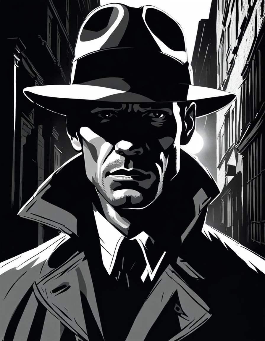Gritty Film Noir Portrait in High Contrast