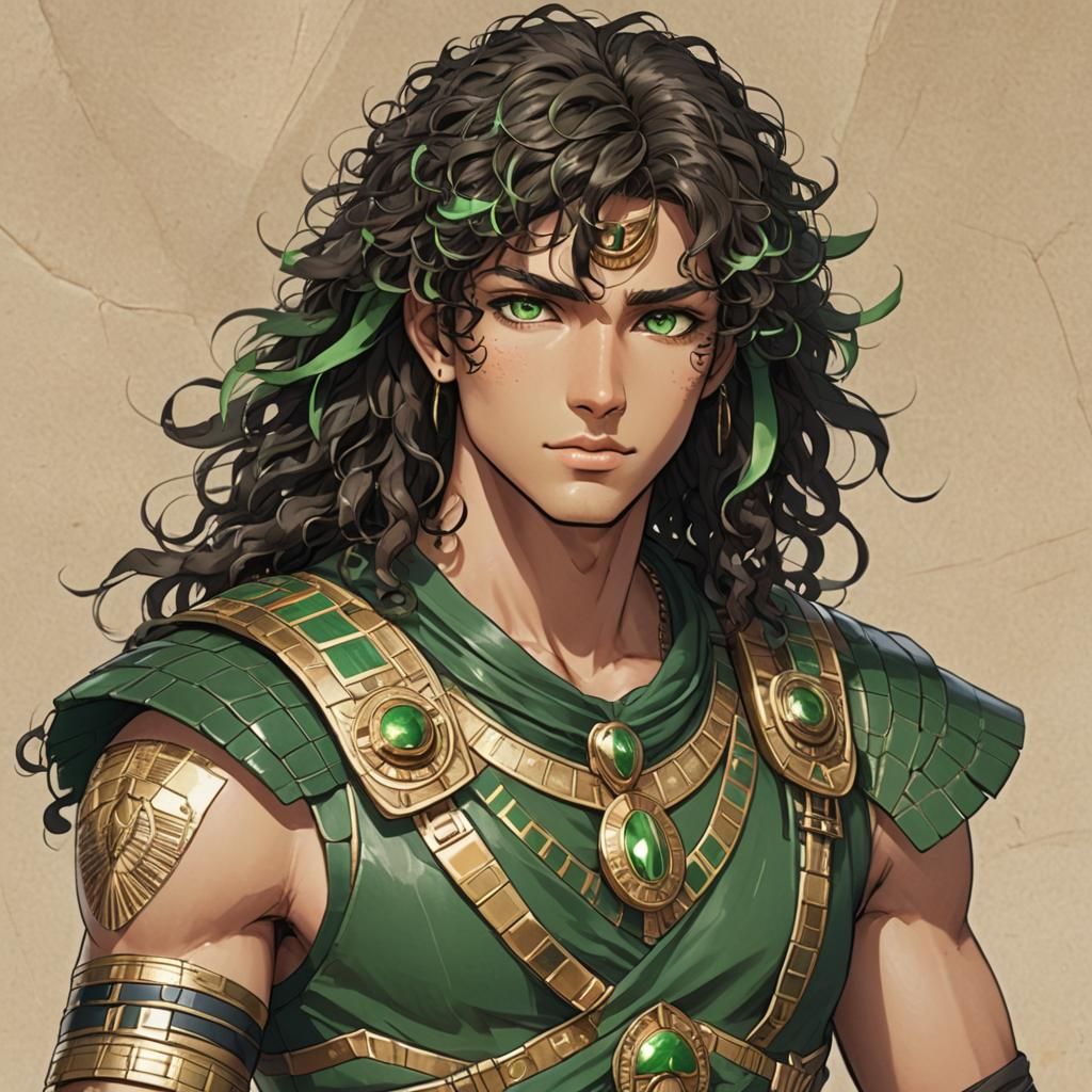 Crocodilian Man in Ancient Egyptian Manga Style