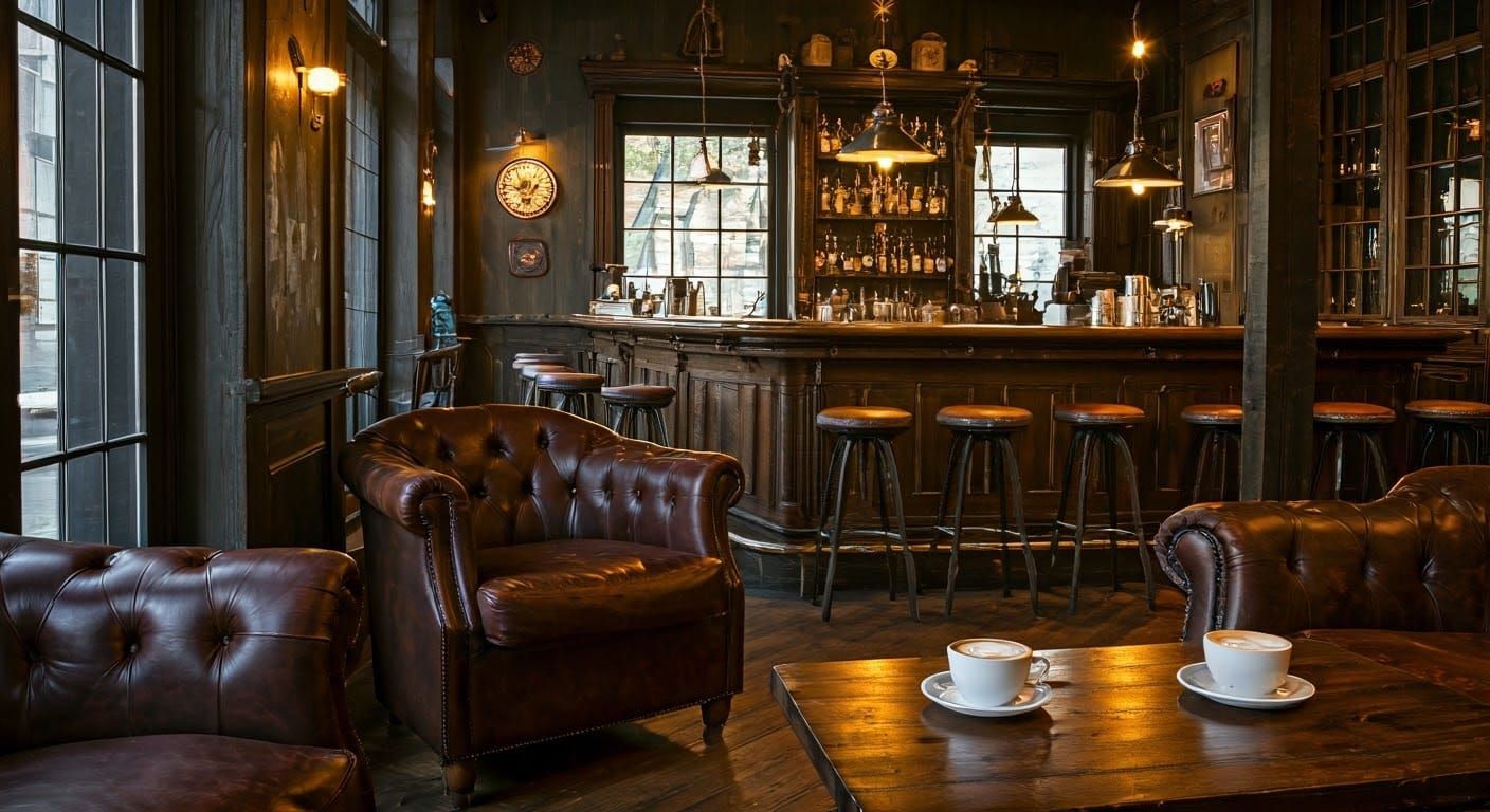 Warm and Inviting Coffee Shop in Classic American Style