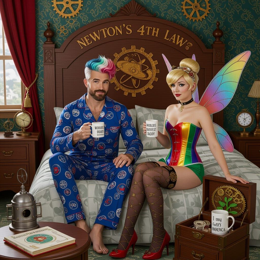 Steampunk Bedroom with Tinkerbell and 'Einstein of Chaos'