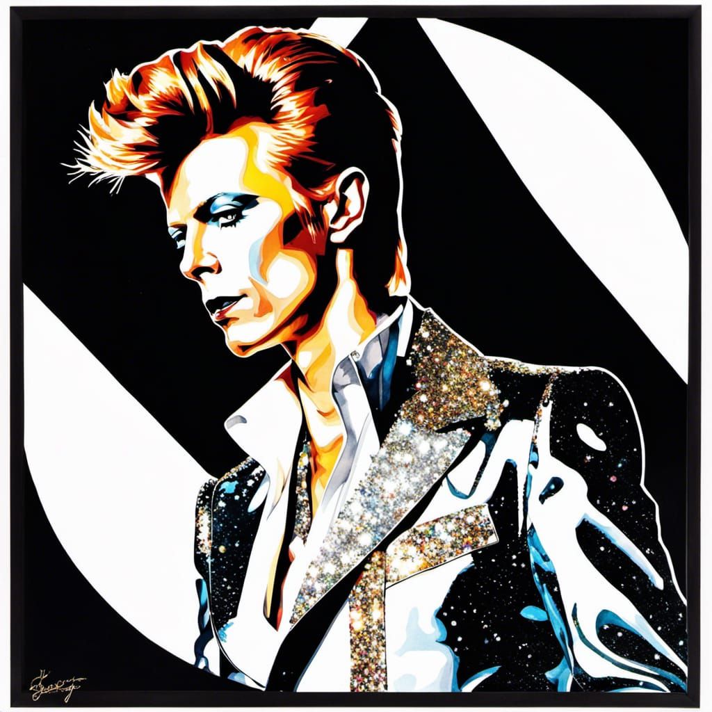 Glam Rock Portrait in Expressionist Pop Art Style