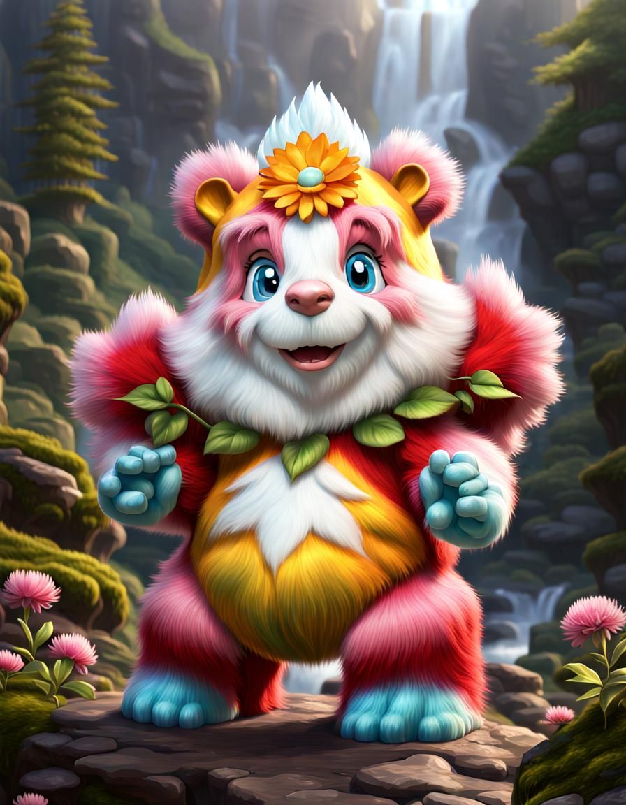 Care Bear Bellossom Abomasnow Hybrid in Photo Realism