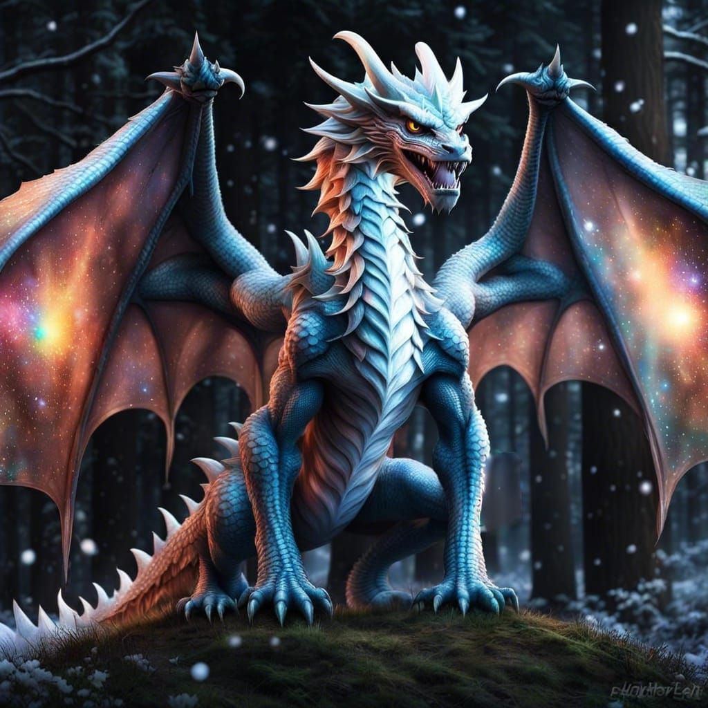 Holographic Prismatic Cosmos Dragon in Ultra Detail