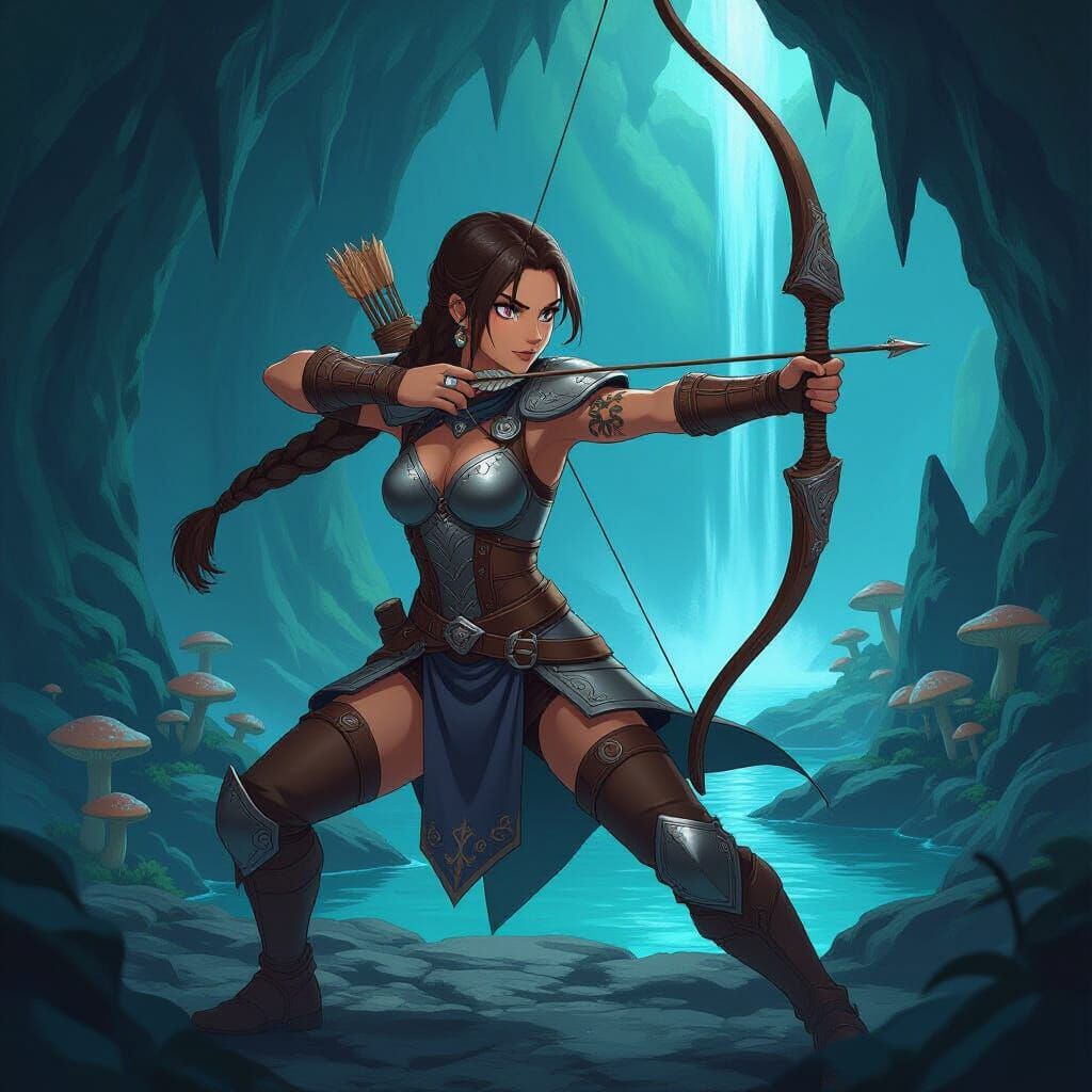 Fantasy Ranger in Ghibli-Inspired Anime Style