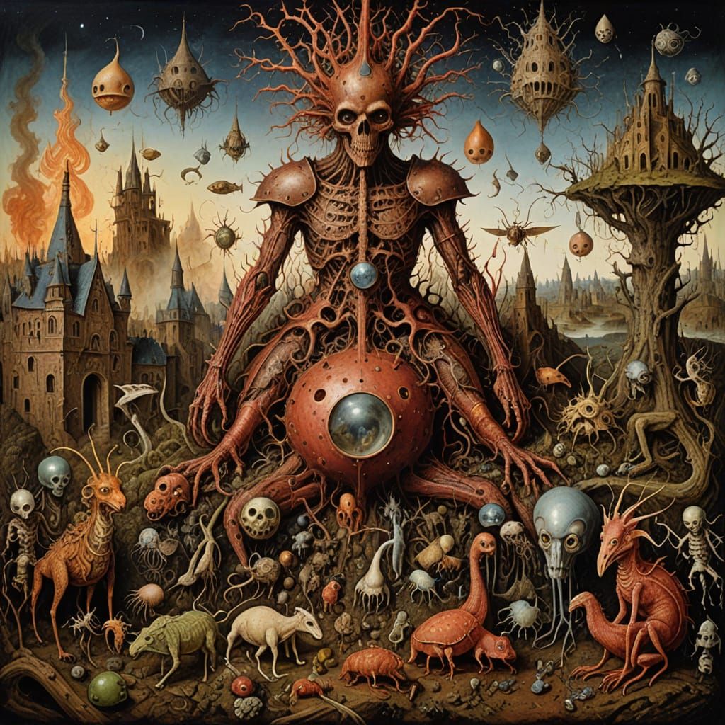 Surreal Dark Fantasy Painting of Paradoxical Realities