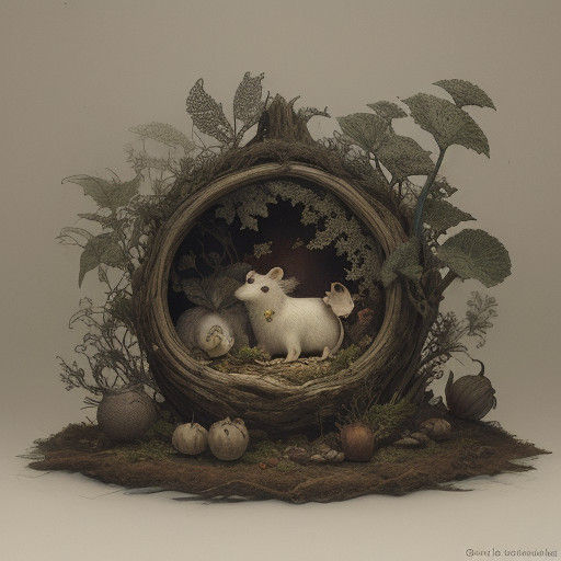 Whimsical Surrealist Landscapes of Forgotten Mice in Mystica...
