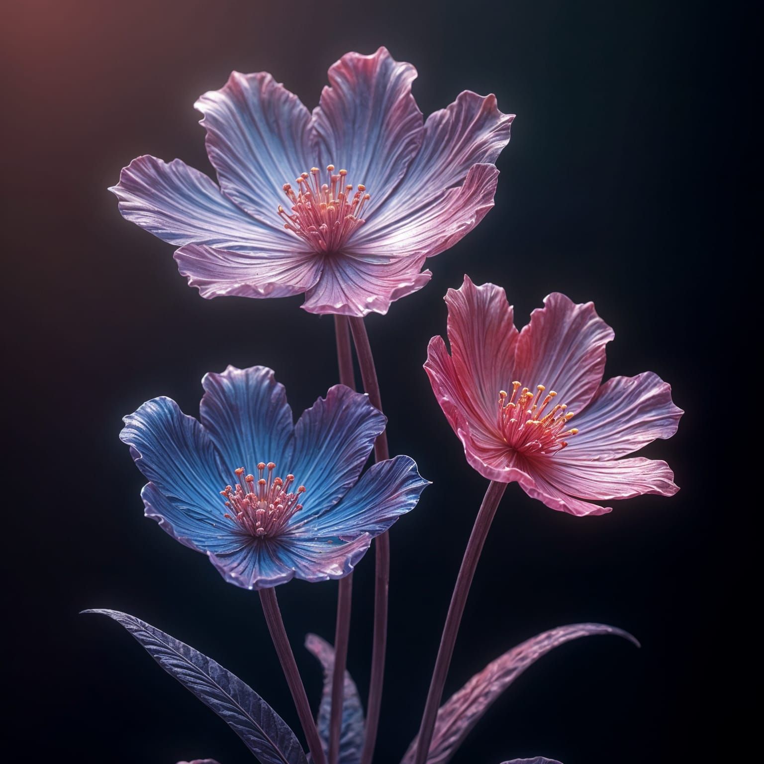 Enamel Painted Glass Flowers: Fantasy Concept Art