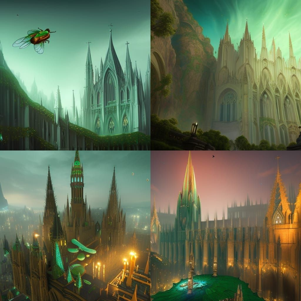 Emerald Flies Guarding Cheesecake Cathedral