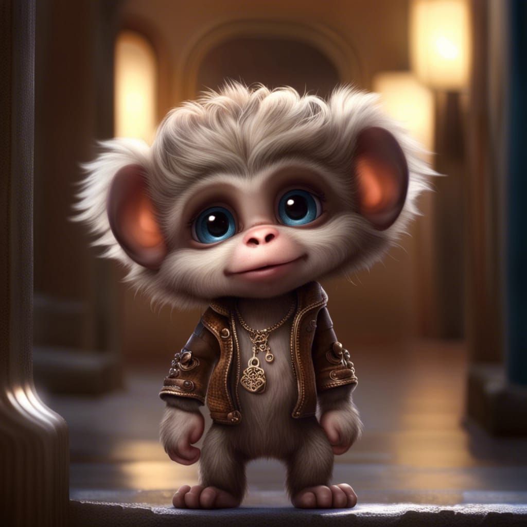 Adorable Chibi Monkey in Streetwear