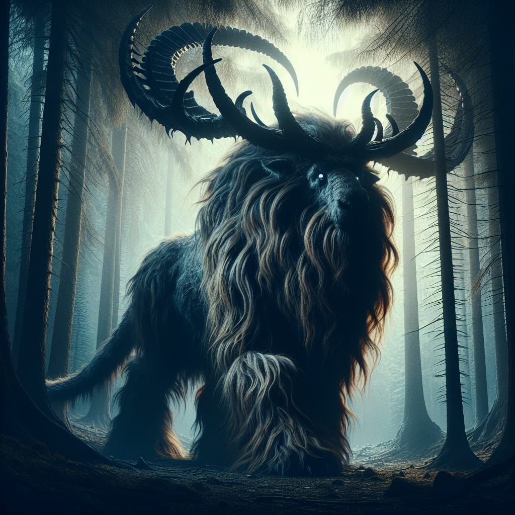 Mysterious Moose-Buffalo Hybrid Emerges From Dark Forest