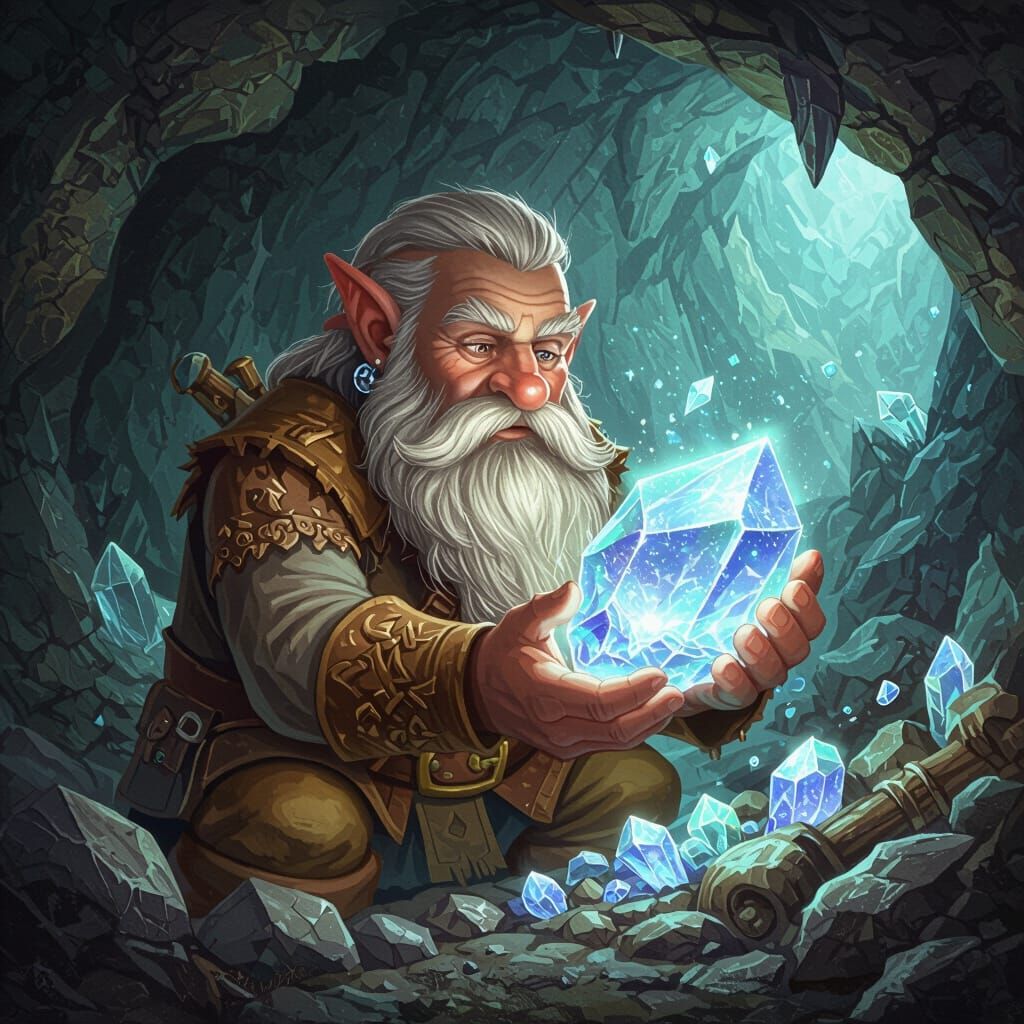 Dwarf Miner Finds Magical Gemstone
