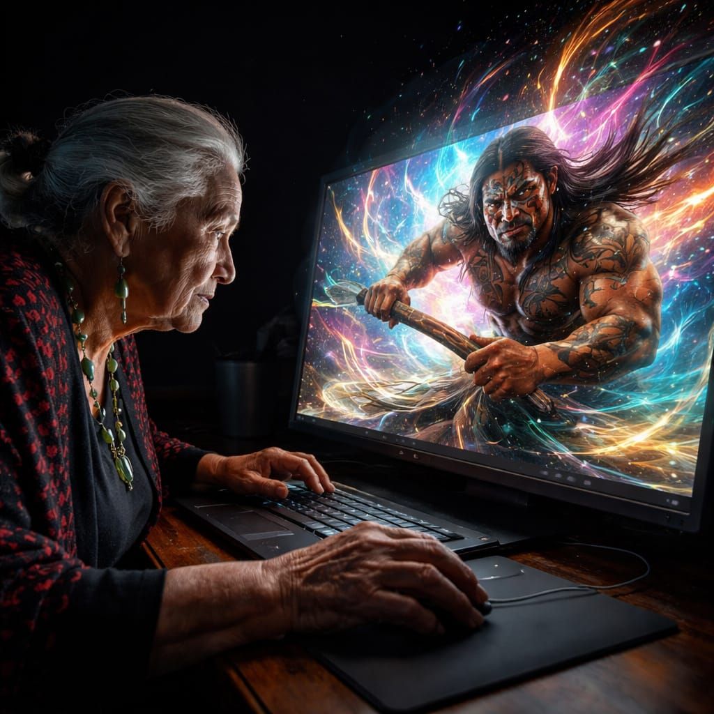 Maori Woman's Digital Creation Bursts to Life