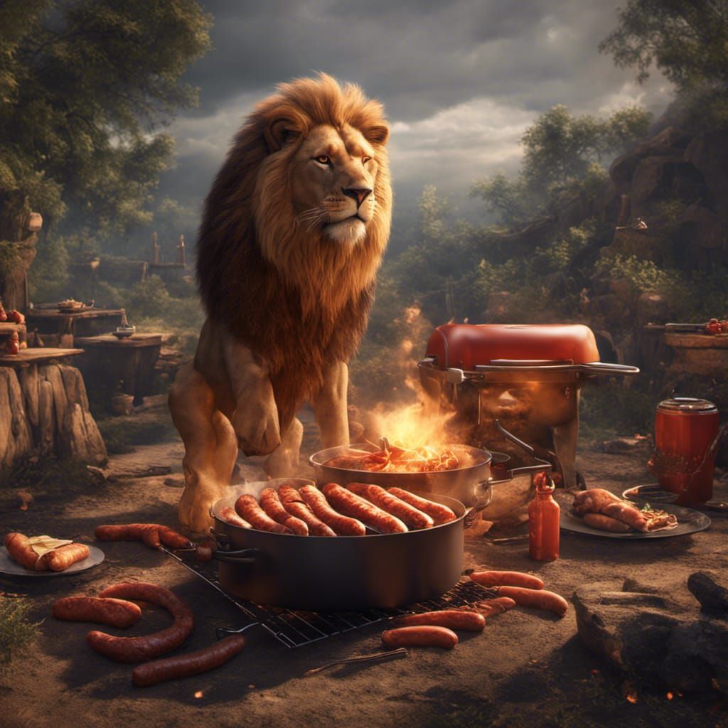 Lion Barbeque: Detailed Matte Painting