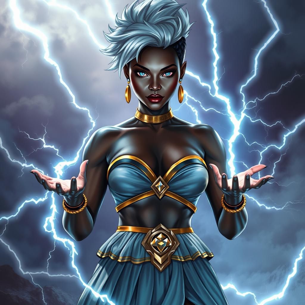 Storm: Goddess of Lightning in Digital Fantasy Art