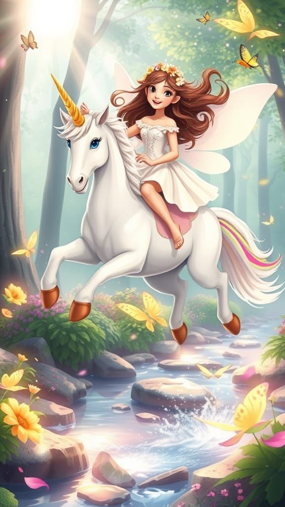 Enchanted Forest Scene in Whimsical Style