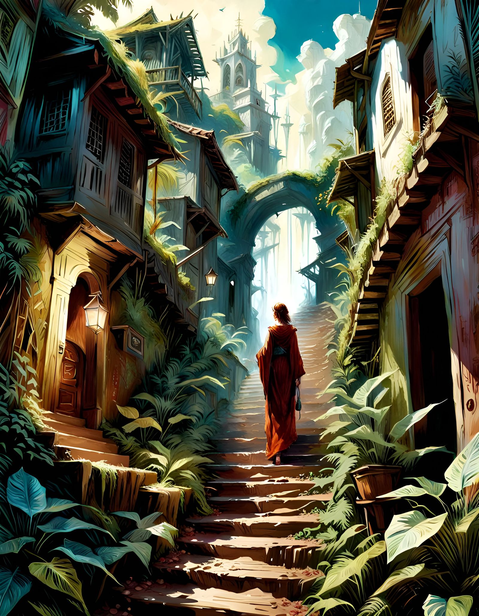Heavenly Pathway to a Paradisiac Village